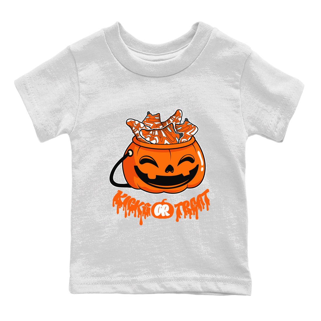 Crazy 8 Team Orange shirt to match jordans Kicks Or Treat sneaker tees Adidas Crazy 8 Team Orange Halloween Custumes SNRT Sneaker Release Tees Baby Toddler White 2 T-Shirt