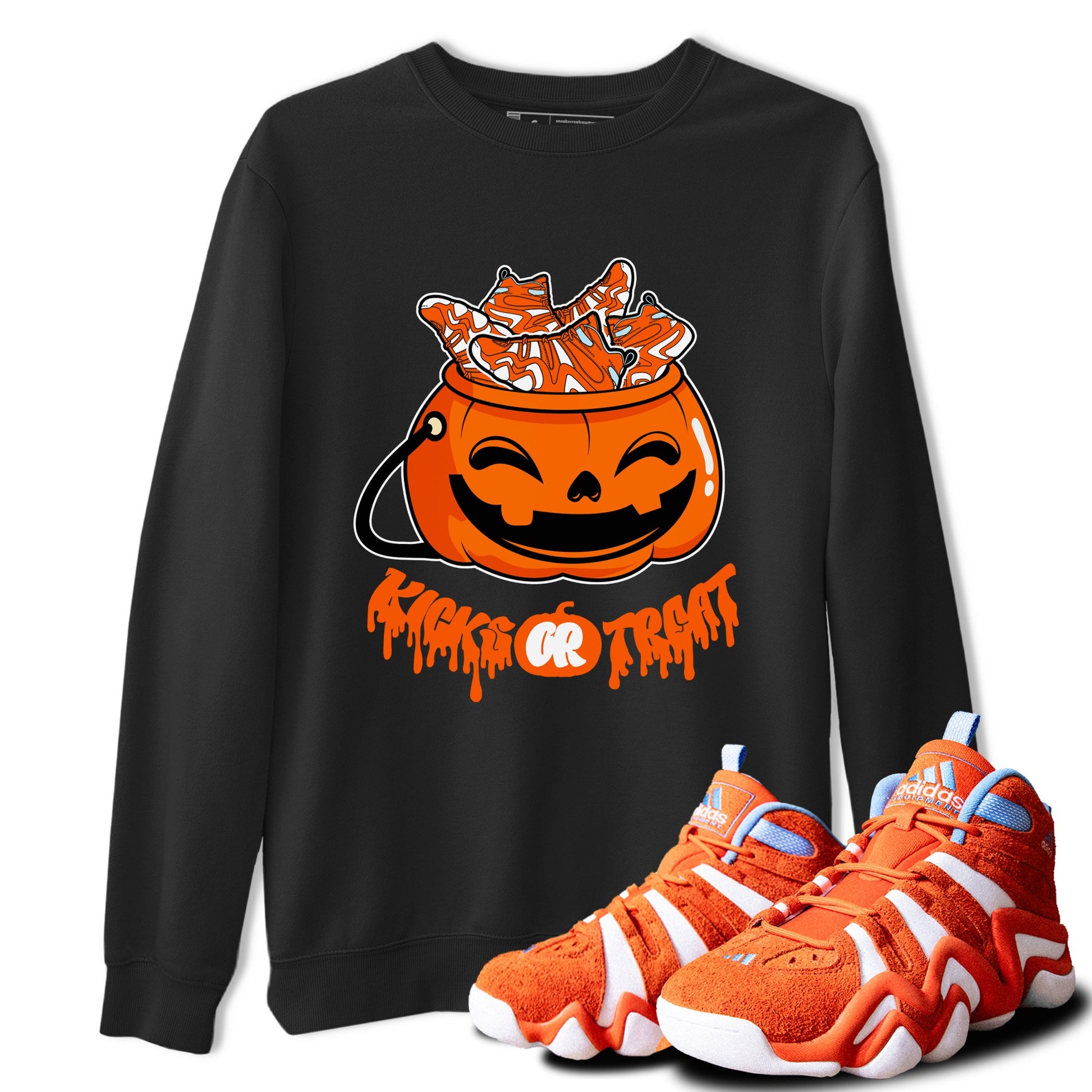 Crazy 8 Team Orange shirt to match jordans Kicks Or Treat sneaker tees Adidas Crazy 8 Team Orange Halloween Custumes SNRT Sneaker Release Tees Unisex Black 1 T-Shirt