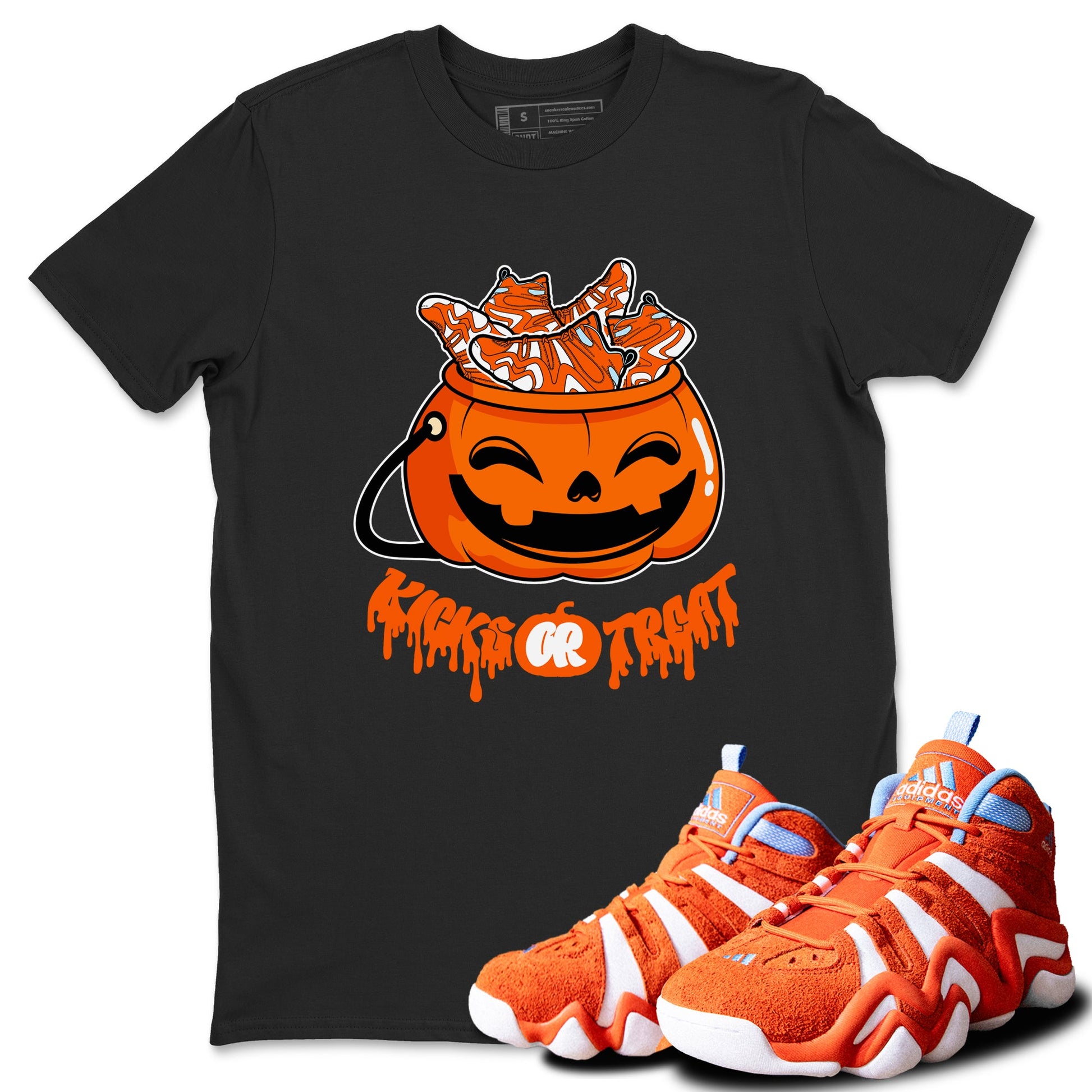 Crazy 8 Team Orange shirt to match jordans Kicks Or Treat sneaker tees Adidas Crazy 8 Team Orange Halloween Custumes SNRT Sneaker Release Tees Unisex Black 1 T-Shirt