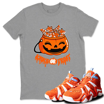 Crazy 8 Team Orange shirt to match jordans Kicks Or Treat sneaker tees Adidas Crazy 8 Team Orange Halloween Custumes SNRT Sneaker Release Tees Unisex Heather Grey 1 T-Shirt