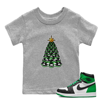 Air Jordan 1 Celtics shirt to match jordans Kicksmas Tree sneaker tees AJ1 Celtics SNRT Sneaker Release Tees Baby Toddler Heather Grey 1 T-Shirt