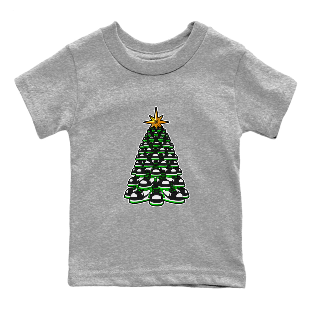 Air Jordan 1 Celtics shirt to match jordans Kicksmas Tree sneaker tees AJ1 Celtics SNRT Sneaker Release Tees Baby Toddler Heather Grey 2 T-Shirt