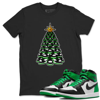 Air Jordan 1 Celtics shirt to match jordans Kicksmas Tree sneaker tees AJ1 Celtics SNRT Sneaker Release Tees Unisex Black 1 T-Shirt
