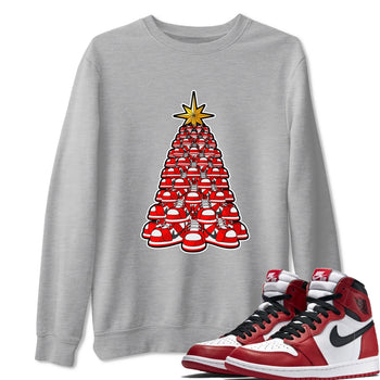 Air Jordan 1 Chicago shirt to match jordans Kicksmas Tree sneaker tees AJ1 Chicago SNRT Sneaker Release Tees Unisex Heather Grey 1 T-Shirt