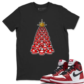 Air Jordan 1 Chicago shirt to match jordans Kicksmas Tree sneaker tees AJ1 Chicago SNRT Sneaker Release Tees Unisex Black 1 T-Shirt