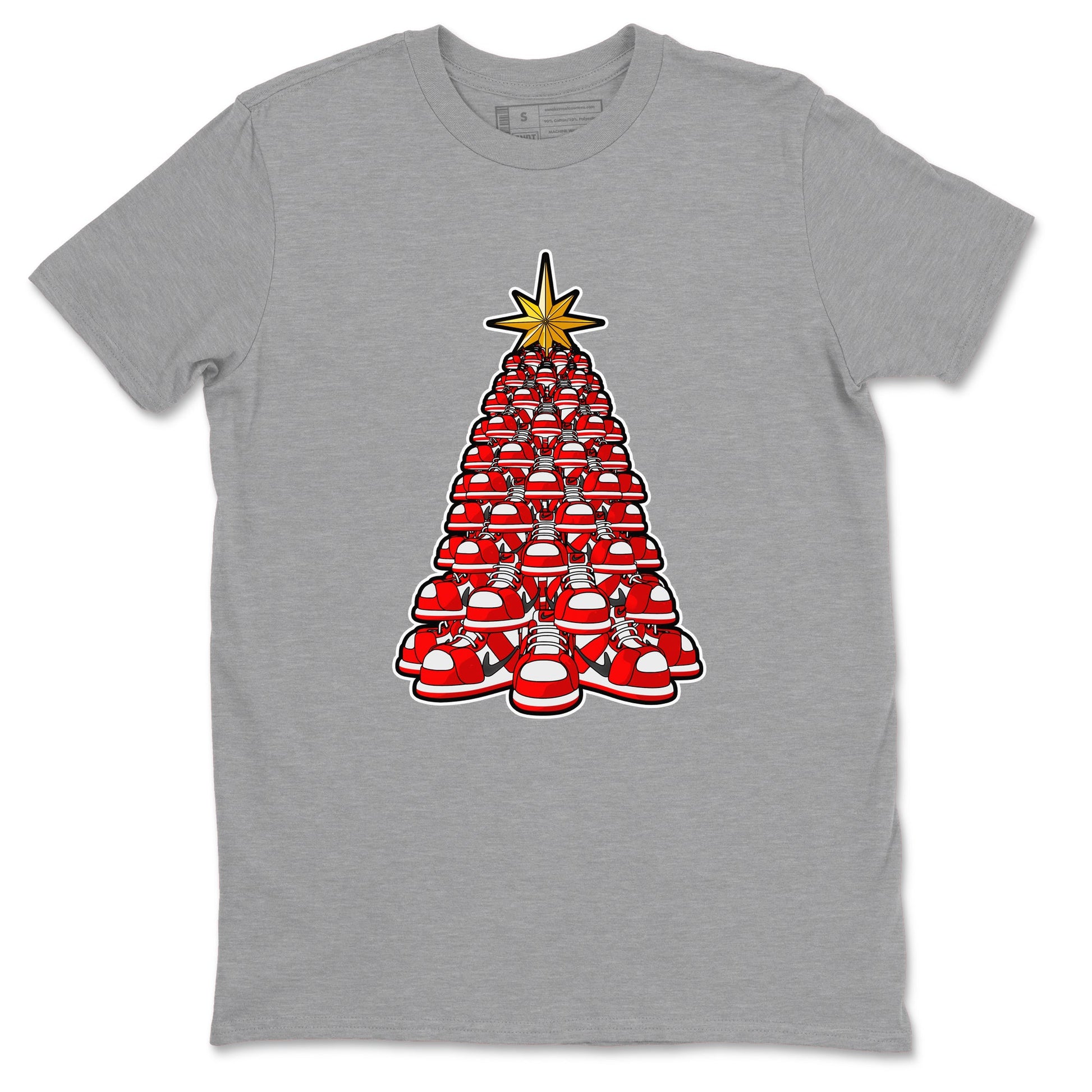 Air Jordan 1 Chicago shirt to match jordans Kicksmas Tree sneaker tees AJ1 Chicago SNRT Sneaker Release Tees Unisex Heather Grey 2 T-Shirt