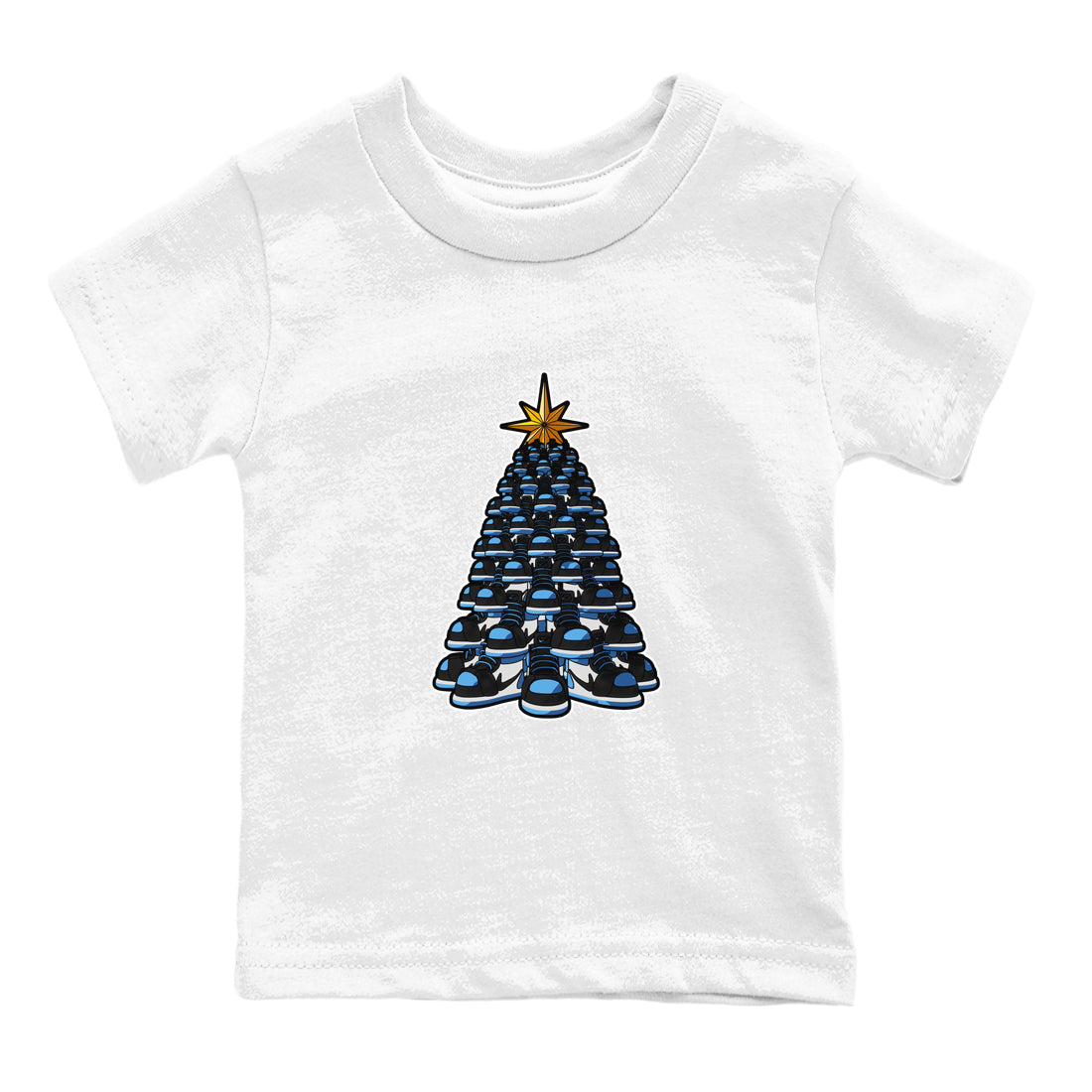 Air Jordan 1 UNC Toe shirt to match jordans Kicksmas Tree sneaker tees AJ1 UNC Toe SNRT Sneaker Release Tees Baby Toddler White 2 T-Shirt