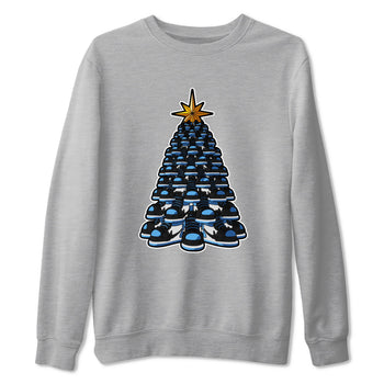 Air Jordan 1 UNC Toe shirt to match jordans Kicksmas Tree sneaker tees AJ1 UNC Toe SNRT Sneaker Release Tees Unisex Heather Grey 2 T-Shirt