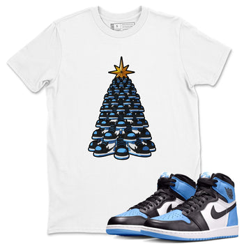 Air Jordan 1 UNC Toe shirt to match jordans Kicksmas Tree sneaker tees AJ1 UNC Toe SNRT Sneaker Release Tees Unisex White 1 T-Shirt