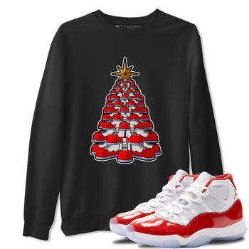Air Jordan 11 Cherry shirt to match jordans Kicksmas Tree sneaker tees AJ11 Cherry SNRT Sneaker Release Tees Unisex Black 1 T-Shirt