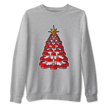 Air Jordan 11 Cherry shirt to match jordans Kicksmas Tree sneaker tees AJ11 Cherry SNRT Sneaker Release Tees Unisex Heather Grey 2 T-Shirt