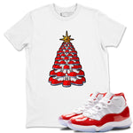 Air Jordan 11 Cherry shirt to match jordans Kicksmas Tree sneaker tees AJ11 Cherry SNRT Sneaker Release Tees Unisex White 1 T-Shirt
