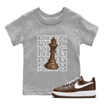 AF1 Chocolate shirt to match jordans King sneaker tees Air Force 1 Chocolate SNRT Sneaker Tees Youth Kid's Baby Shirt Heather Grey 1 T-Shirt