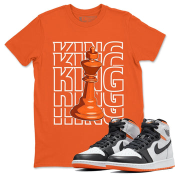 Jordan 1 Electro Orange Sneaker Match Tees King Sneaker Tees Jordan 1 Electro Orange Sneaker Release Tees Unisex Shirts