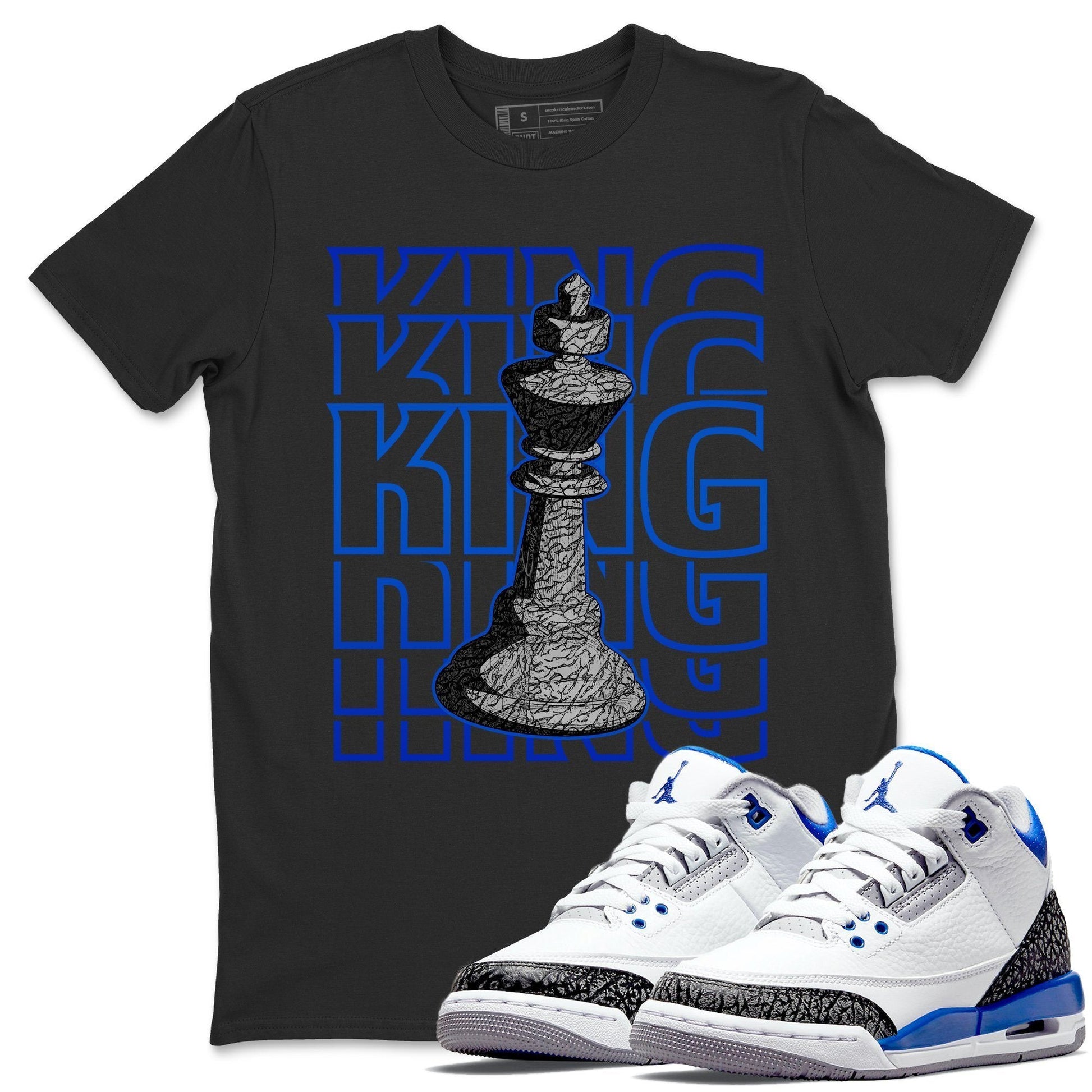 Jordan 3 Racer Blue Sneaker Match Tees King Sneaker Tees Jordan 3 Racer Blue Sneaker Release Tees Unisex Shirts