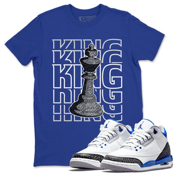Jordan 3 Racer Blue Sneaker Match Tees King Sneaker Tees Jordan 3 Racer Blue Sneaker Release Tees Unisex Shirts