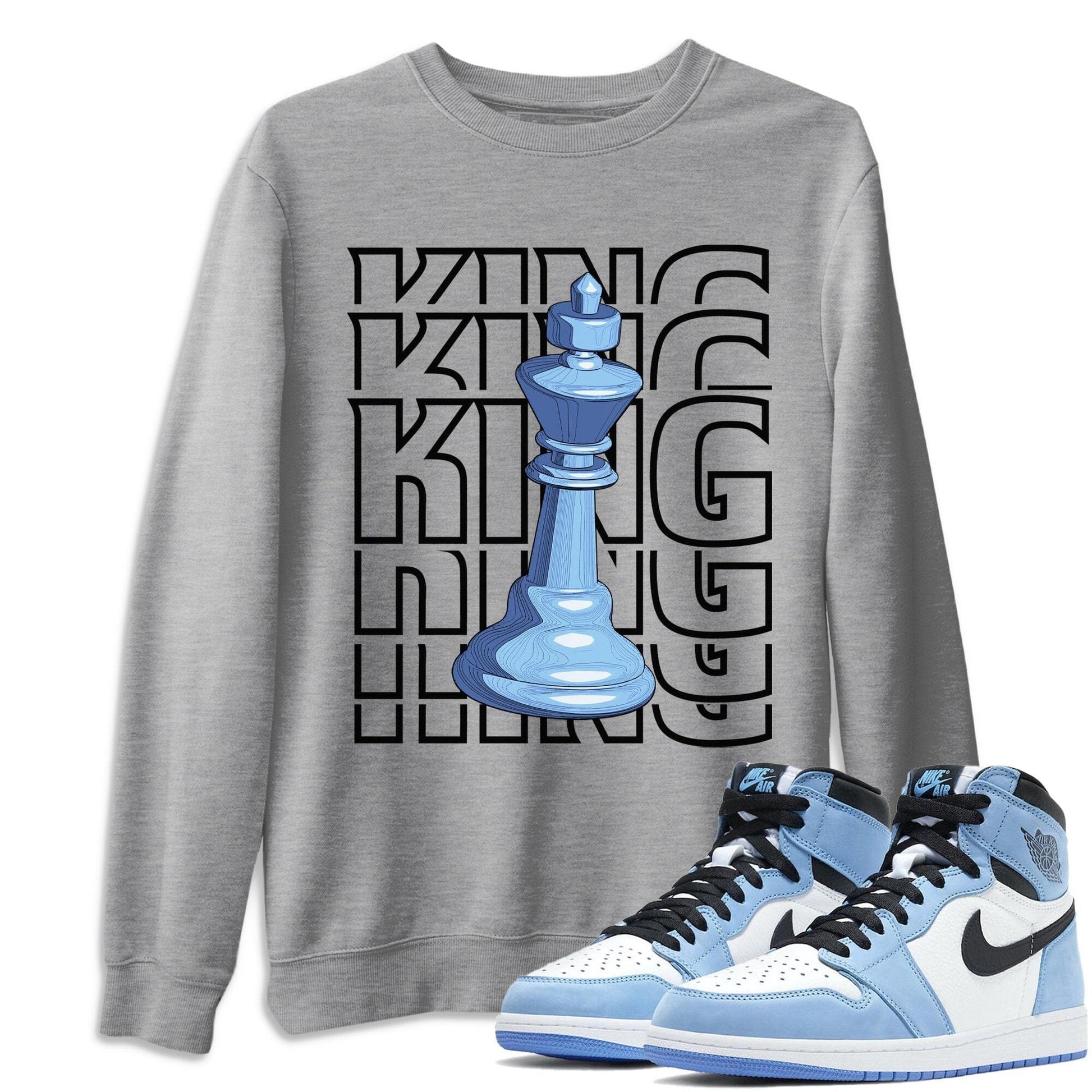 Jordan 1 University Blue Sneaker Match Tees King Sneaker Tees Jordan 1 University Blue Sneaker Release Tees Unisex Shirts