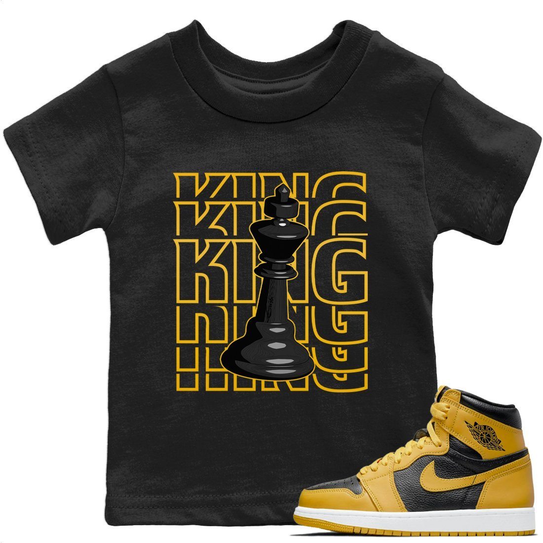 Jordan 1 Pollen Sneaker Match Tees King Sneaker Tees Jordan 1 Pollen Sneaker Release Tees Kids Shirts