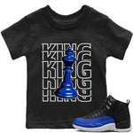 Jordan 12 Hyper Royal Sneaker Match Tees King Sneaker Tees Jordan 12 Hyper Royal Sneaker Release Tees Kids Shirts