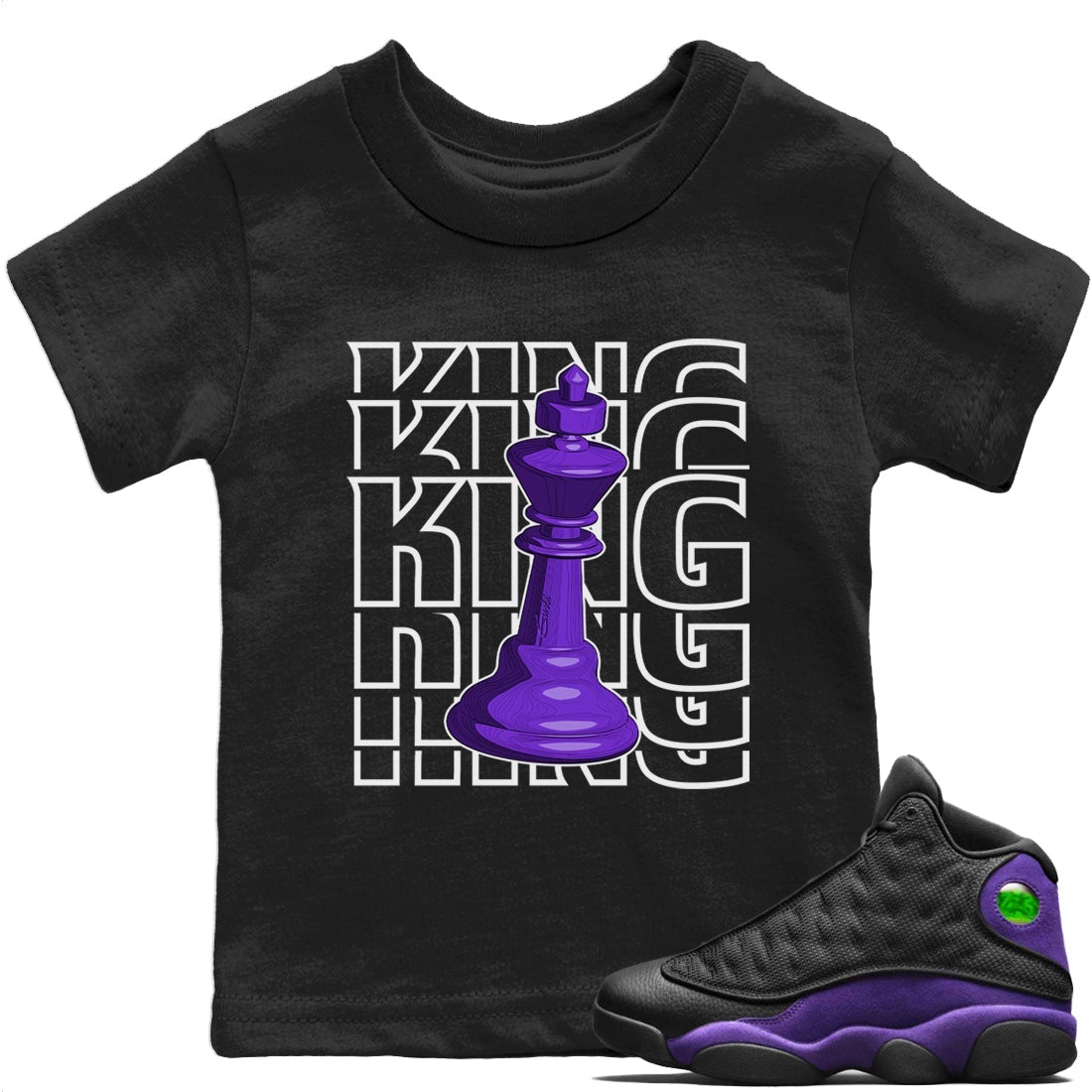 Jordan 13 Court Purple Sneaker Match Tees King Sneaker Tees Jordan 13 Court Purple Sneaker Release Tees Kids Shirts