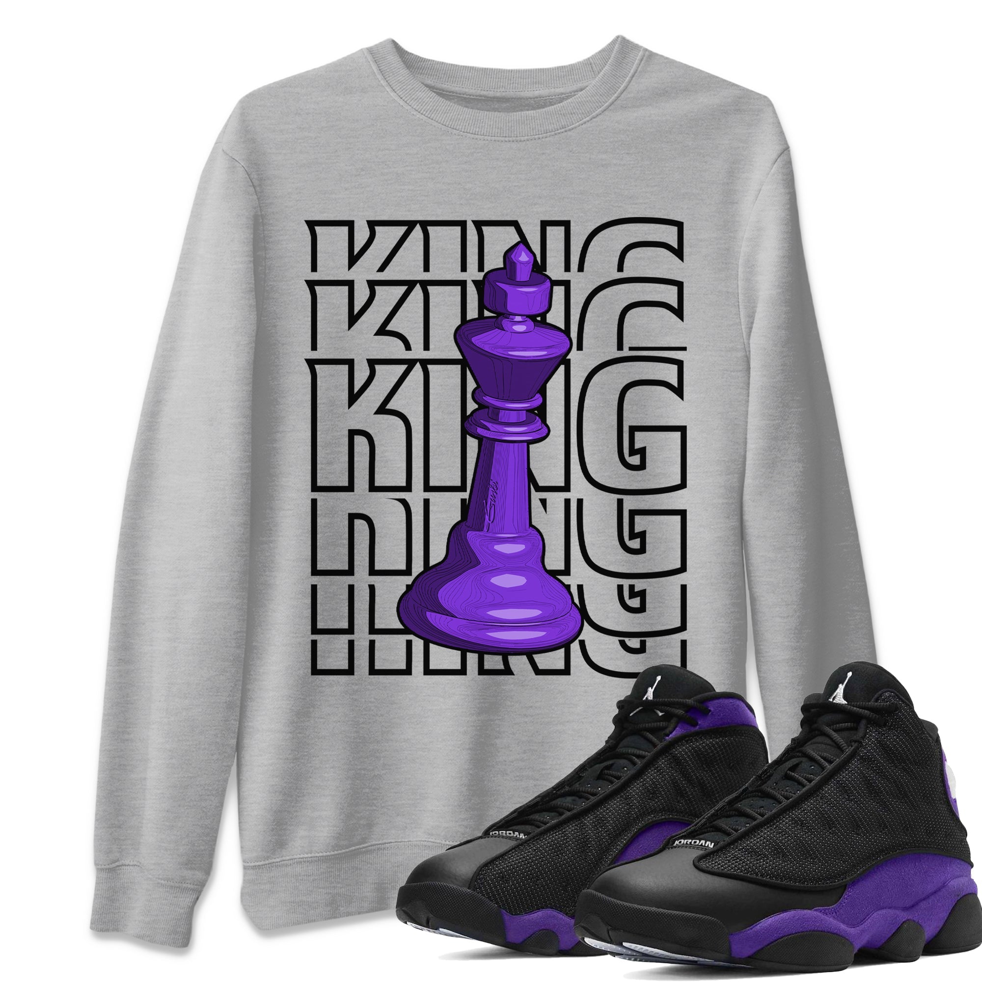 Jordan 13 Court Purple Sneaker Match Tees King Sneaker Tees Jordan 13 Court Purple Sneaker Release Tees Unisex Shirts