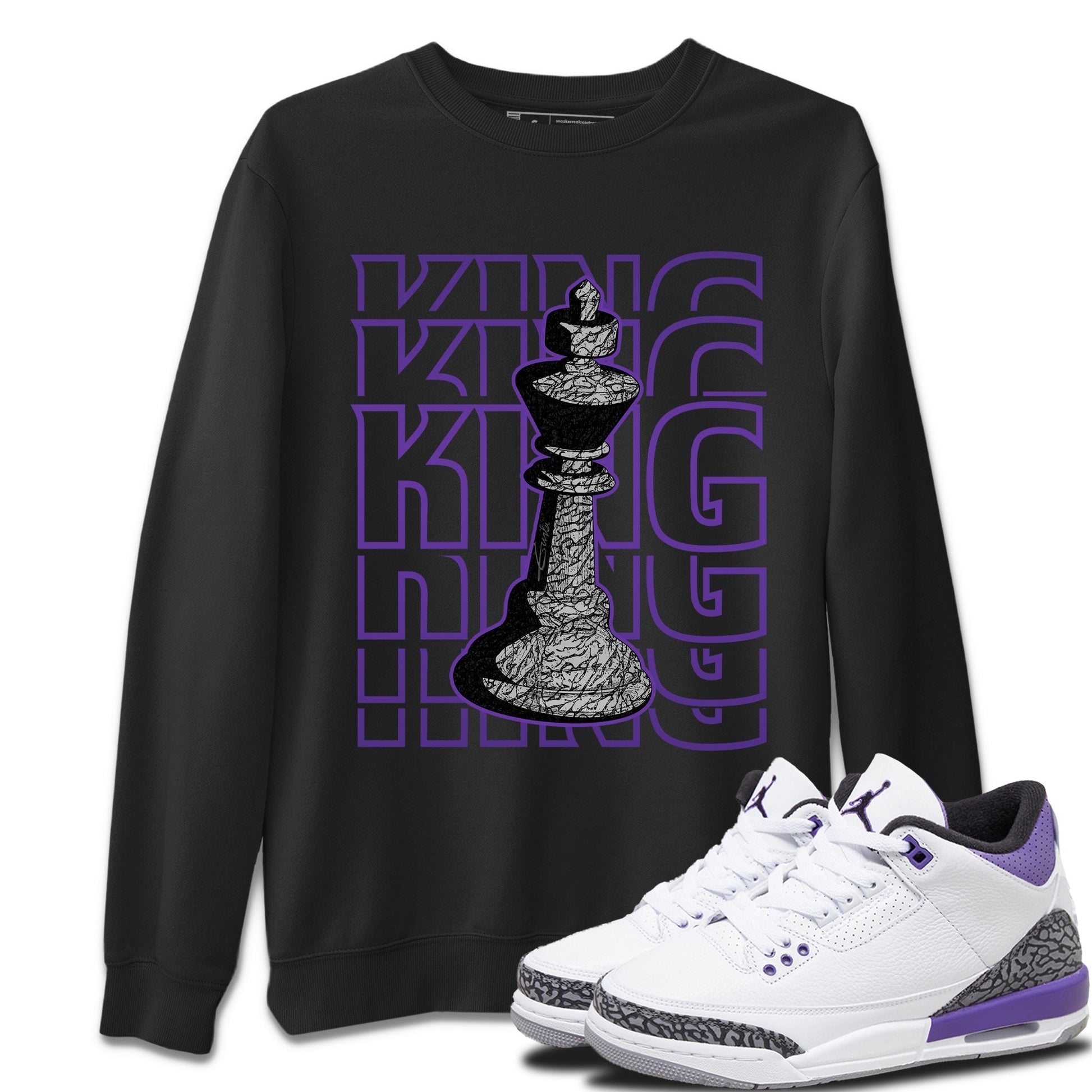 Jordan 3 Dark Iris Sneaker Match Tees King Sneaker Tees Jordan 3 Dark Iris Sneaker Release Tees Unisex Shirts