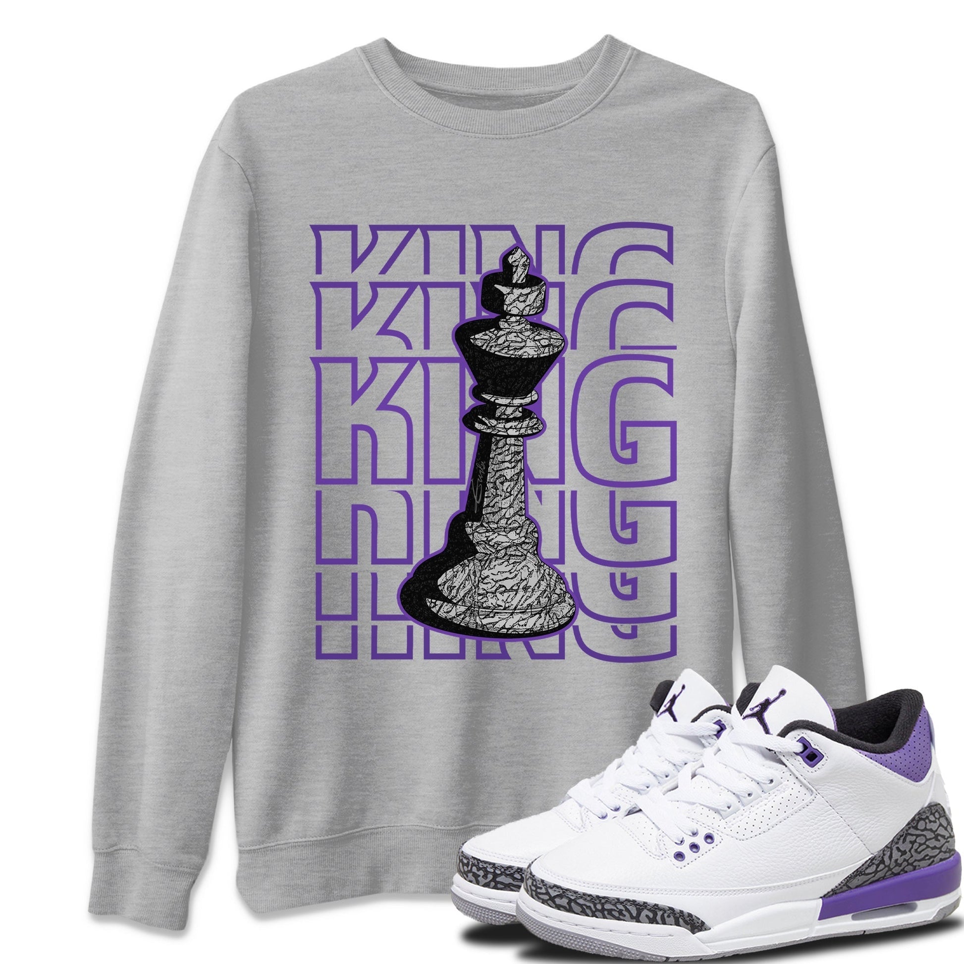 Jordan 3 Dark Iris Sneaker Match Tees King Sneaker Tees Jordan 3 Dark Iris Sneaker Release Tees Unisex Shirts