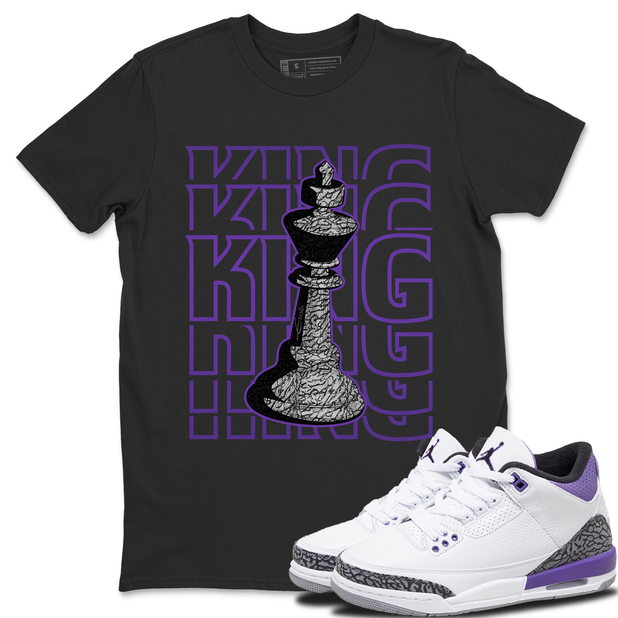 Jordan 3 Dark Iris Sneaker Match Tees King Sneaker Tees Jordan 3 Dark Iris Sneaker Release Tees Unisex Shirts