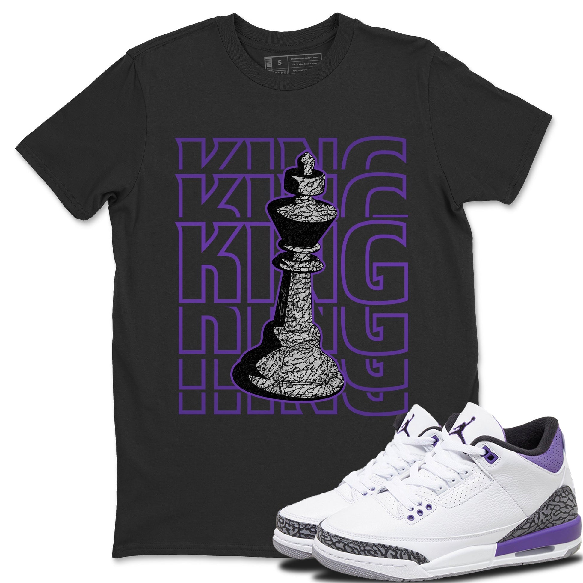 Jordan 3 Dark Iris Sneaker Match Tees King Sneaker Tees Jordan 3 Dark Iris Sneaker Release Tees Unisex Shirts