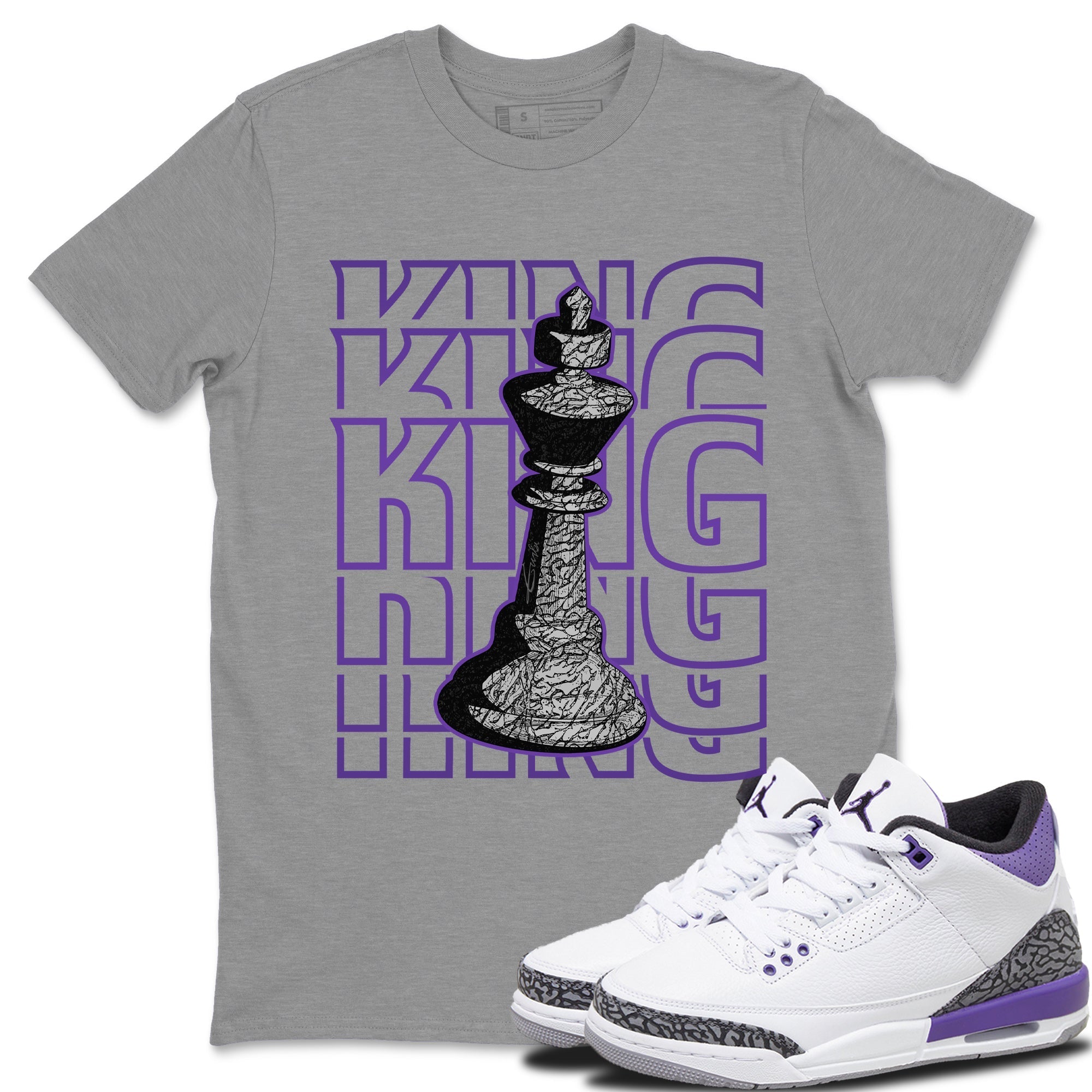 Jordan 3 Dark Iris Sneaker Match Tees King Sneaker Tees Jordan 3 Dark Iris Sneaker Release Tees Unisex Shirts