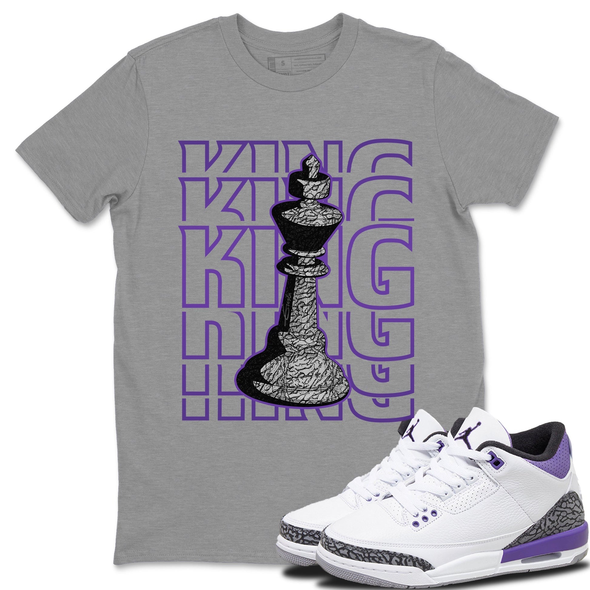 Jordan 3 Dark Iris Sneaker Match Tees King Sneaker Tees Jordan 3 Dark Iris Sneaker Release Tees Unisex Shirts