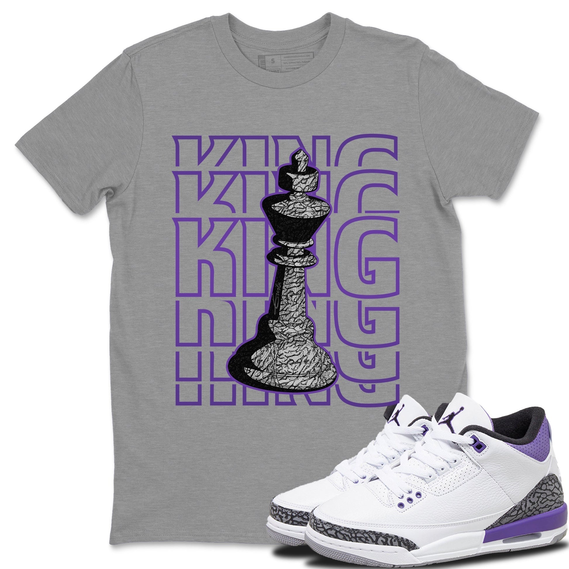 Jordan 3 Dark Iris Sneaker Match Tees King Sneaker Tees Jordan 3 Dark Iris Sneaker Release Tees Unisex Shirts