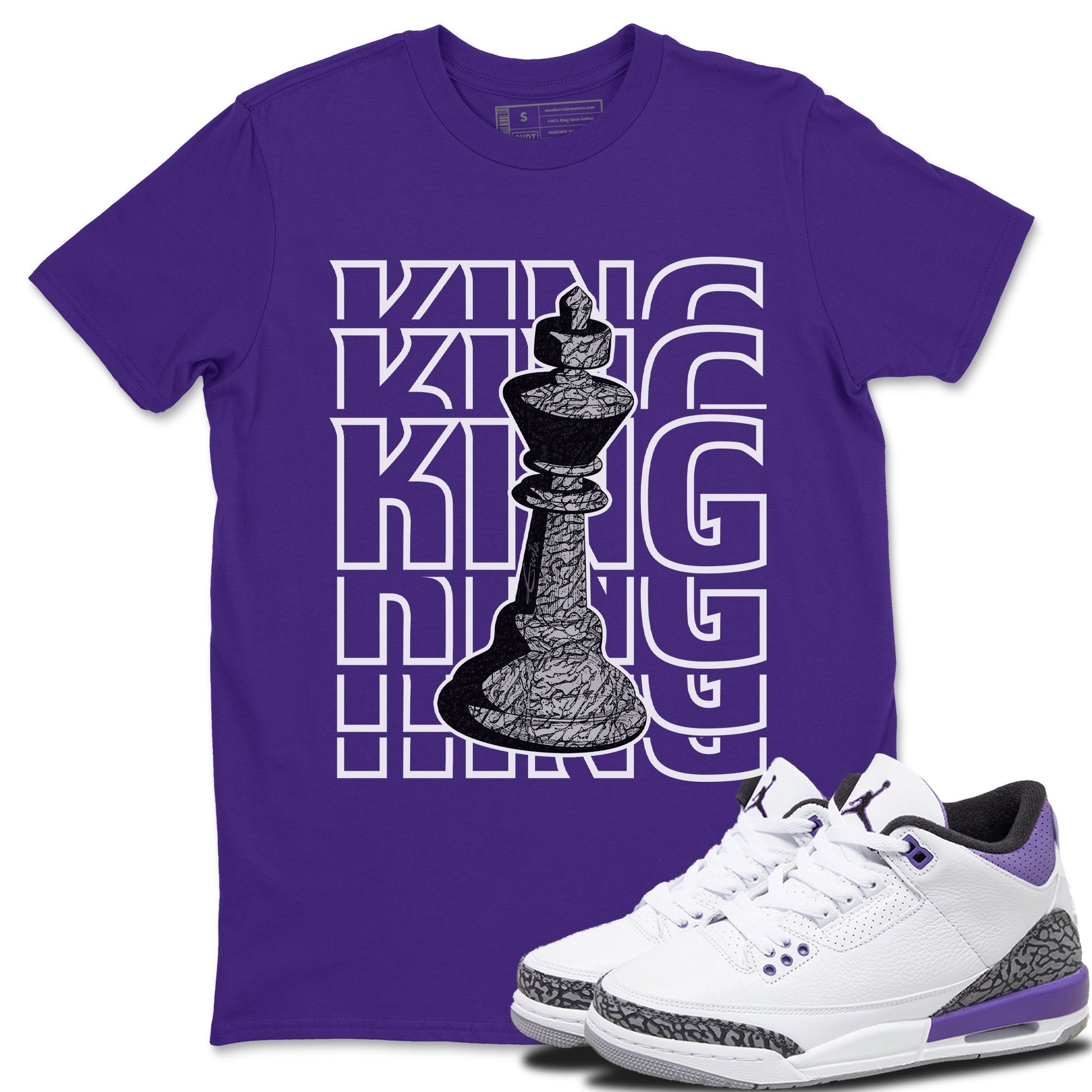 Jordan 3 Dark Iris Sneaker Match Tees King Sneaker Tees Jordan 3 Dark Iris Sneaker Release Tees Unisex Shirts