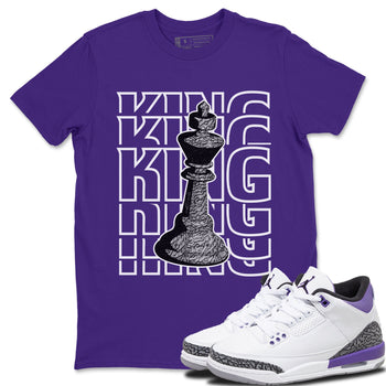Jordan 3 Dark Iris Sneaker Match Tees King Sneaker Tees Jordan 3 Dark Iris Sneaker Release Tees Unisex Shirts