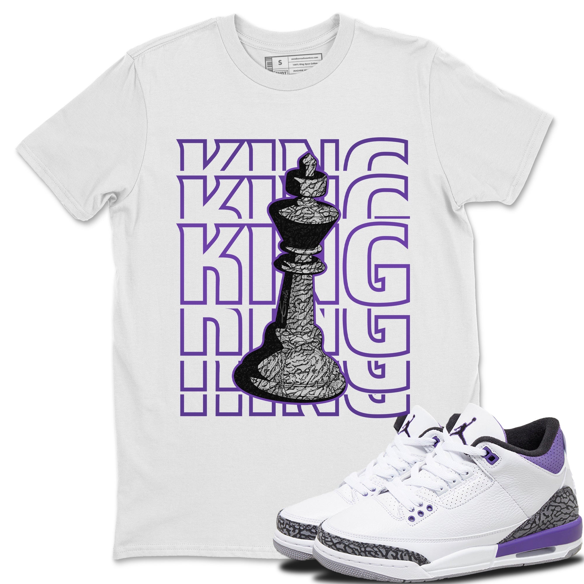 Jordan 3 Dark Iris Sneaker Match Tees King Sneaker Tees Jordan 3 Dark Iris Sneaker Release Tees Unisex Shirts