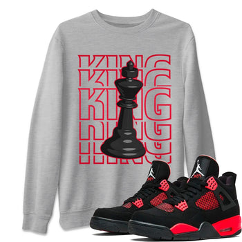 Jordan 4 Red Thunder Sneaker Match Tees King Sneaker Tees Jordan 4 Red Thunder Sneaker Release Tees Unisex Shirts