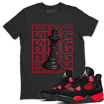 Jordan 4 Red Thunder Sneaker Match Tees King Sneaker Tees Jordan 4 Red Thunder Sneaker Release Tees Unisex Shirts