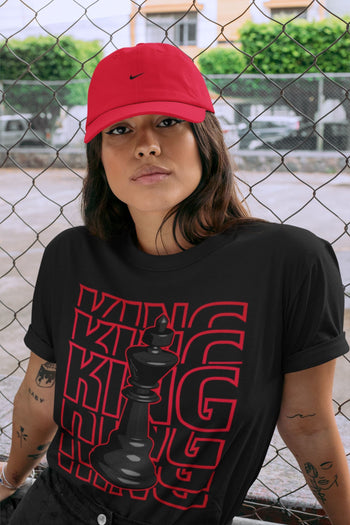 Jordan 4 Red Thunder Sneaker Match Tees King Sneaker Tees Jordan 4 Red Thunder Sneaker Release Tees Unisex Shirts