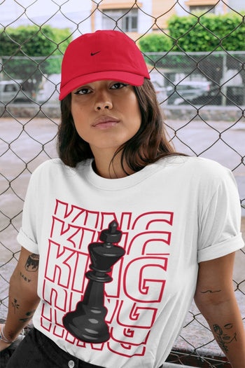 Jordan 4 Red Thunder Sneaker Match Tees King Sneaker Tees Jordan 4 Red Thunder Sneaker Release Tees Unisex Shirts