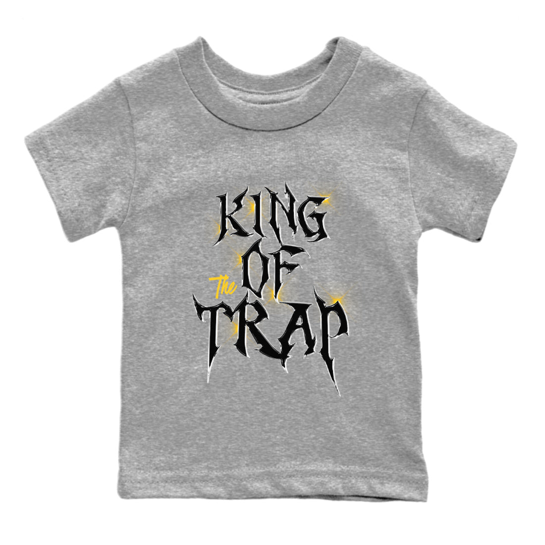 Air Jordan 4 Thunder Sneaker Match Tees King Of The Trap Sneaker Tees Air Jordan 4 Retro Thunder T Shirt Kids Shirts Heather Grey 2