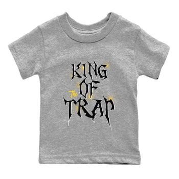 Air Jordan 4 Thunder Sneaker Match Tees King Of The Trap Sneaker Tees Air Jordan 4 Retro Thunder T Shirt Kids Shirts Heather Grey 2