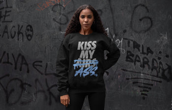 Jordan 4 University Blue Sneaker Match Tees Kiss My Ass Sneaker Tees Jordan 4 University Blue Sneaker Release Tees Unisex Shirts