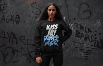 Jordan 1 University Blue Sneaker Match Tees Kiss My Ass Sneaker Tees Jordan 1 University Blue Sneaker Release Tees Unisex Shirts