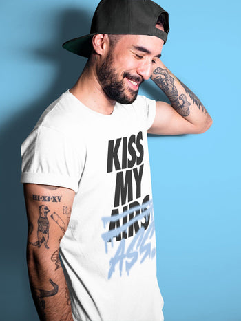 Jordan 1 University Blue Sneaker Match Tees Kiss My Ass Sneaker Tees Jordan 1 University Blue Sneaker Release Tees Unisex Shirts