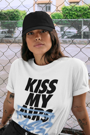 Jordan 1 University Blue Sneaker Match Tees Kiss My Ass Sneaker Tees Jordan 1 University Blue Sneaker Release Tees Unisex Shirts