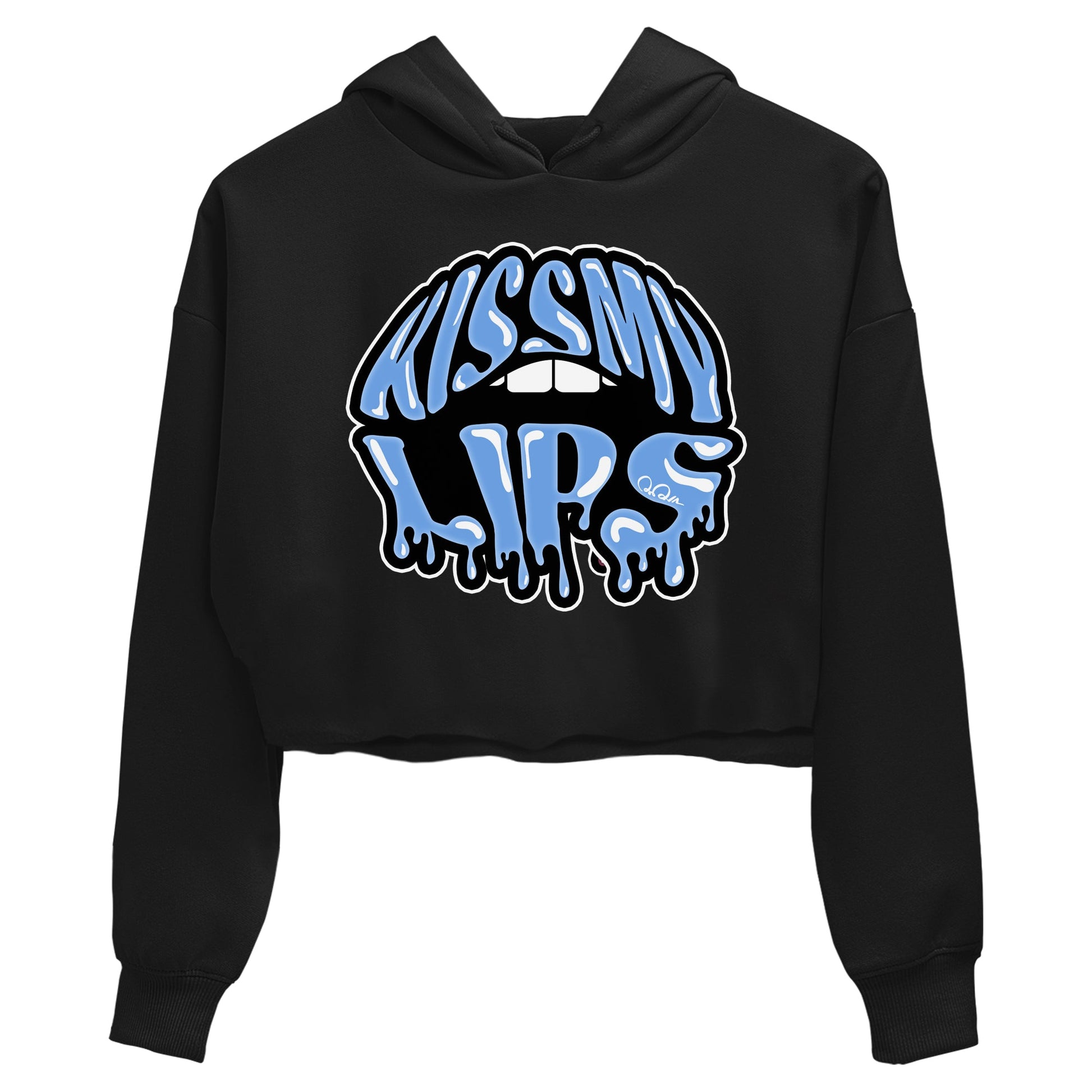 Air Jordan 1 Retro High OG UNC Toe Shirt to match Jordans Kiss My Lips Sneaker Tees AJ1 High OG UNC Toe SNRT Sneaker Release Tees Crop T-Shirts Black 2