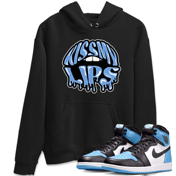Air Jordan 1 Retro High OG UNC Toe Shirt to match Jordans Kiss My Lips Sneaker Tees AJ1 High OG UNC Toe SNRT Sneaker Release Tees Crew Neck T-Shirts Black 1
