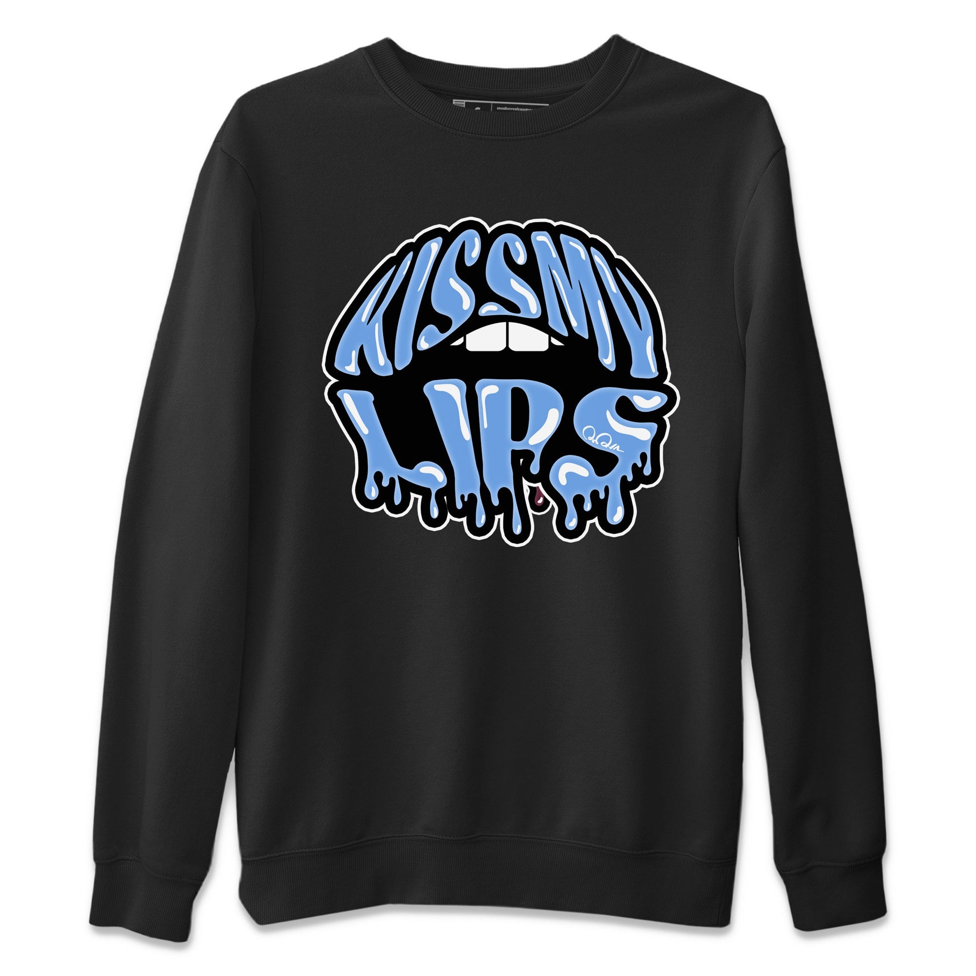 Air Jordan 1 Retro High OG UNC Toe Shirt to match Jordans Kiss My Lips Sneaker Tees AJ1 High OG UNC Toe SNRT Sneaker Release Tees Crew Neck T-Shirts Black 2