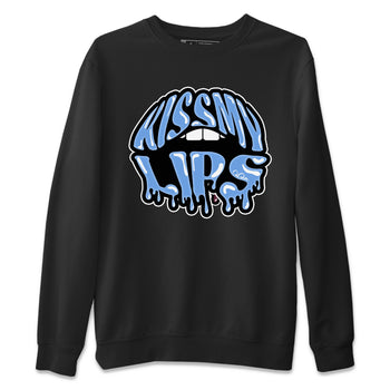 Air Jordan 1 Retro High OG UNC Toe Shirt to match Jordans Kiss My Lips Sneaker Tees AJ1 High OG UNC Toe SNRT Sneaker Release Tees Crew Neck T-Shirts Black 2