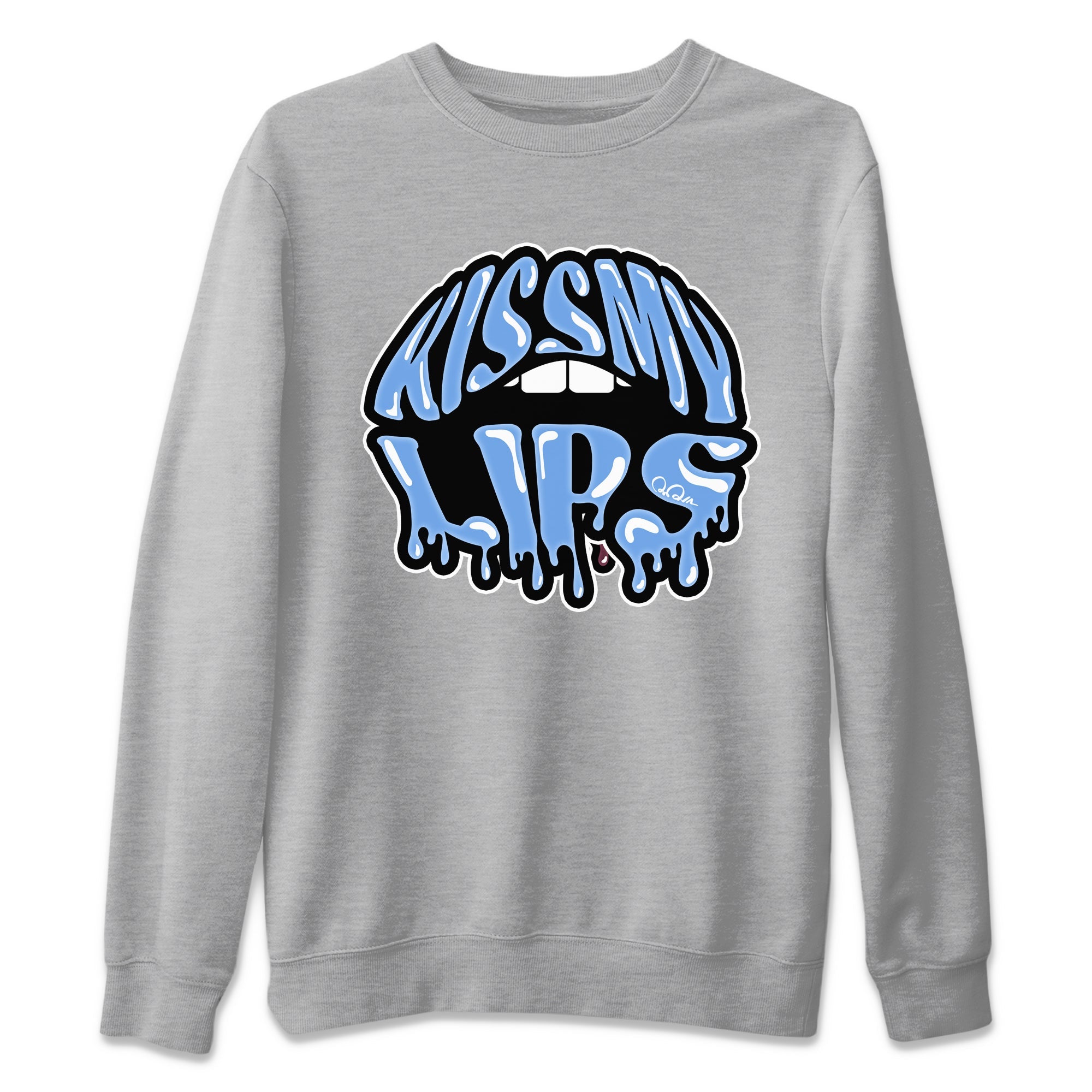 Air Jordan 1 Retro High OG UNC Toe Shirt to match Jordans Kiss My Lips Sneaker Tees AJ1 High OG UNC Toe SNRT Sneaker Release Tees Crew Neck T-Shirts Heather Grey 2